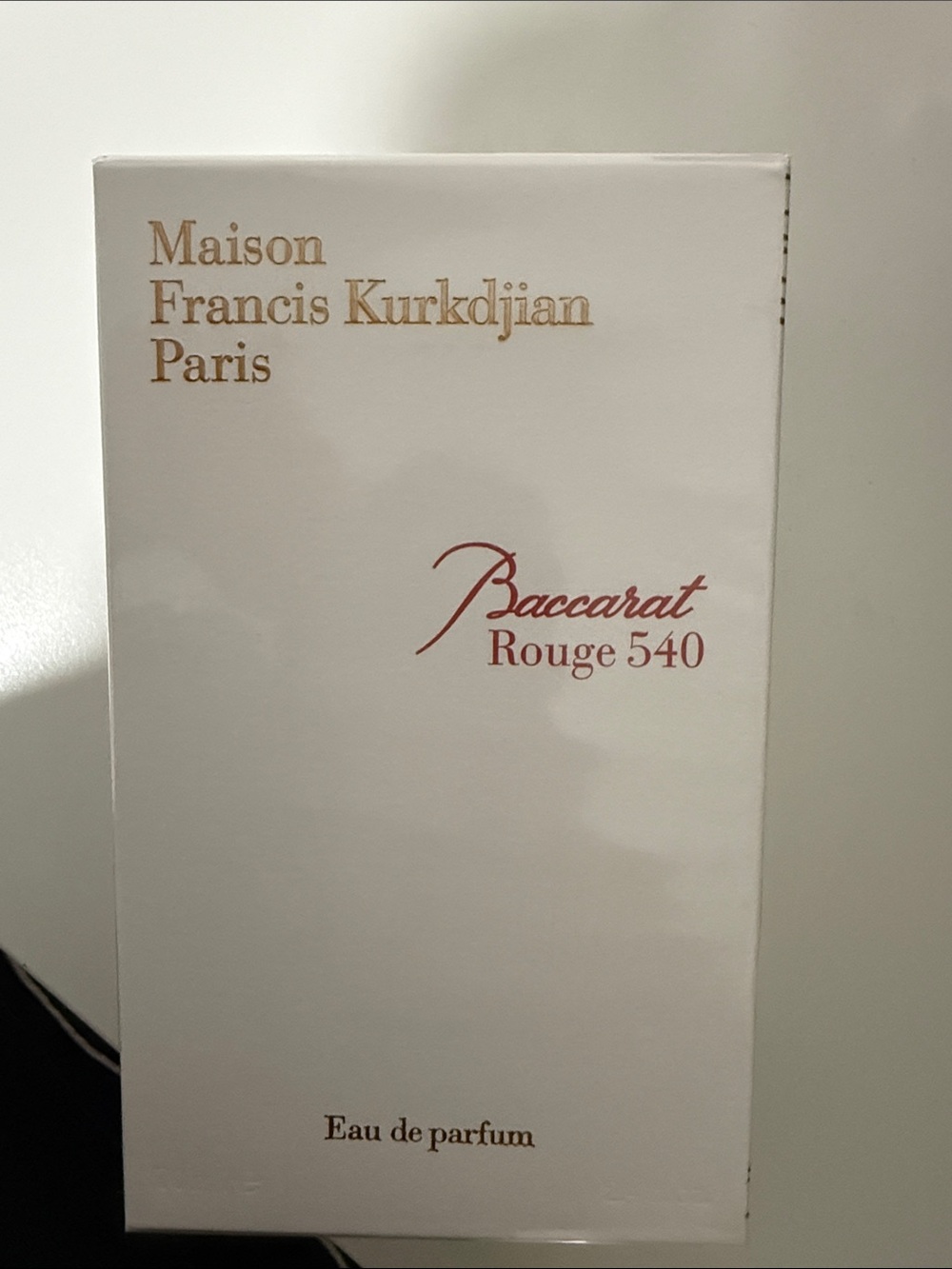 Maison Francis Kurkdjian White Box with Gold and Red Accents